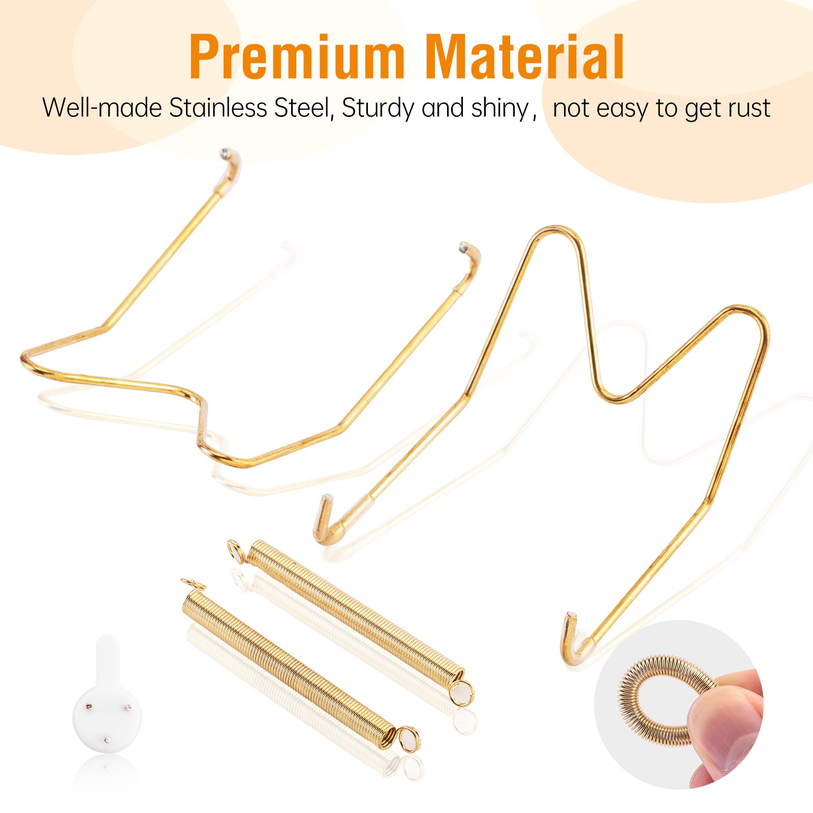 3 Telleraufhänger Für Die Wand – Goldfarben, Unsichtbar, Für Teller 15–20 Cm