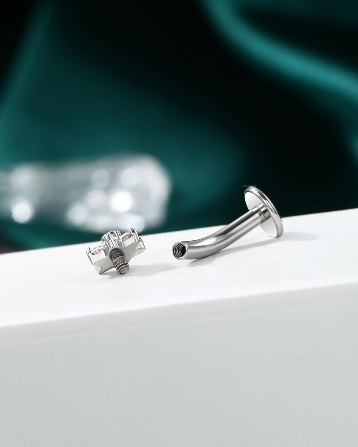 COCHARM Floating Belly Button Rings G23 Solid Titanium Belly Navel Rings for Women 14G Internally Threaded Belly Navel Piercing Jewelry Flat Back - Image 5