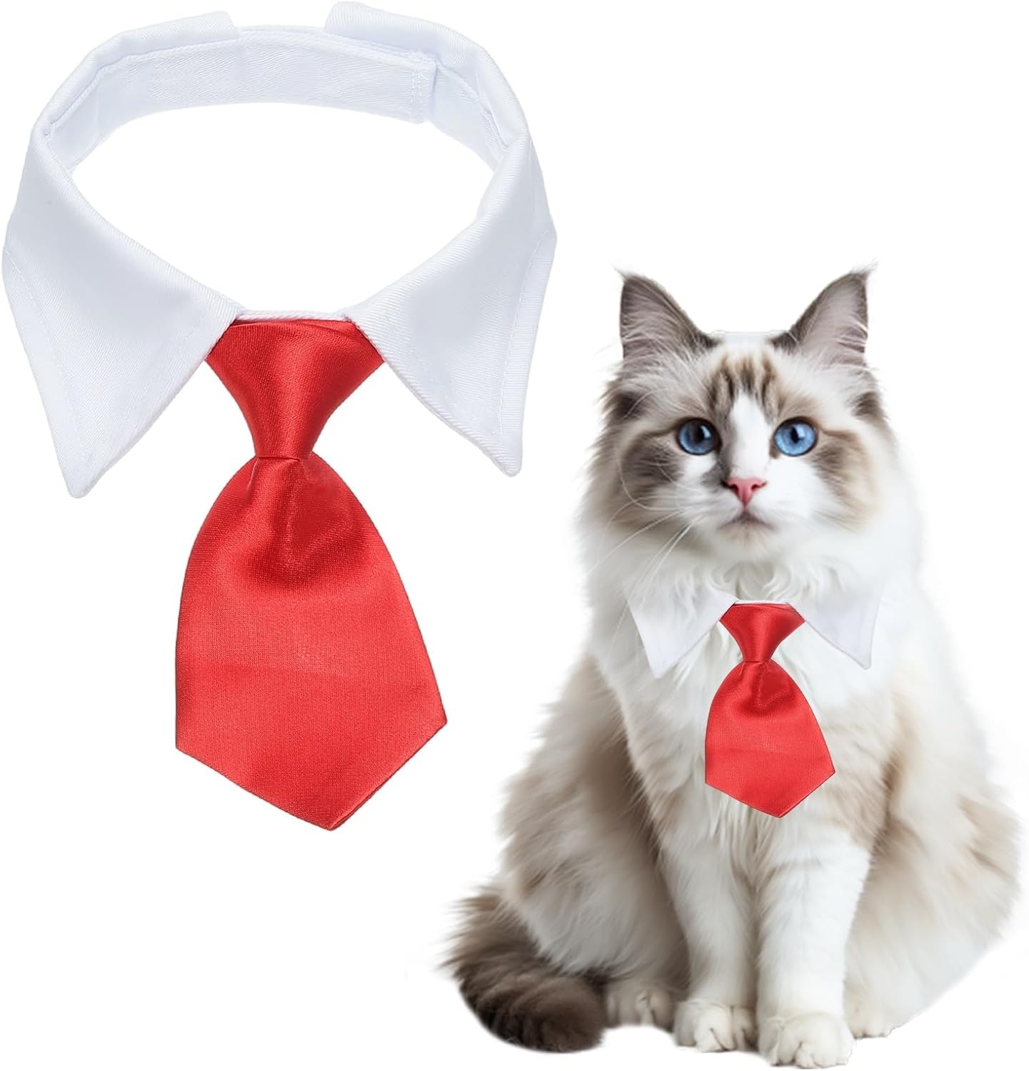 Corbata para Perro con Collar Ajustable, Rojo, Talla L
