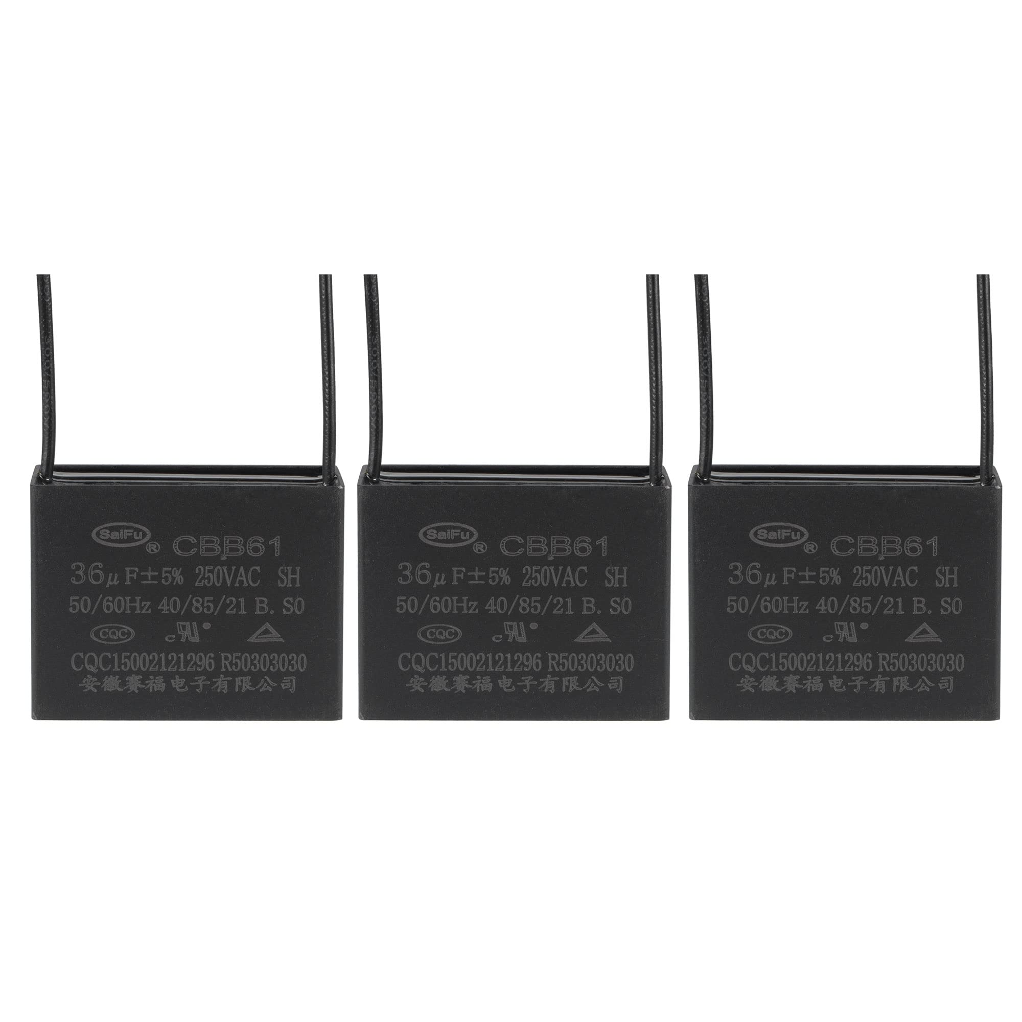 3 uds condensador de ventilador de techo CBB61, condensador de película de polipropileno metalizado ideal for ventiladores bombas motores en funcionamiento