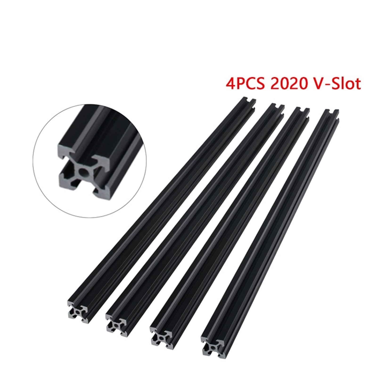 Aluminiumprofile Linearschiene 4 teile/los SCHWARZ 2020 V-slot Aluminium Profil Eloxiert 100mm Linear Schiene