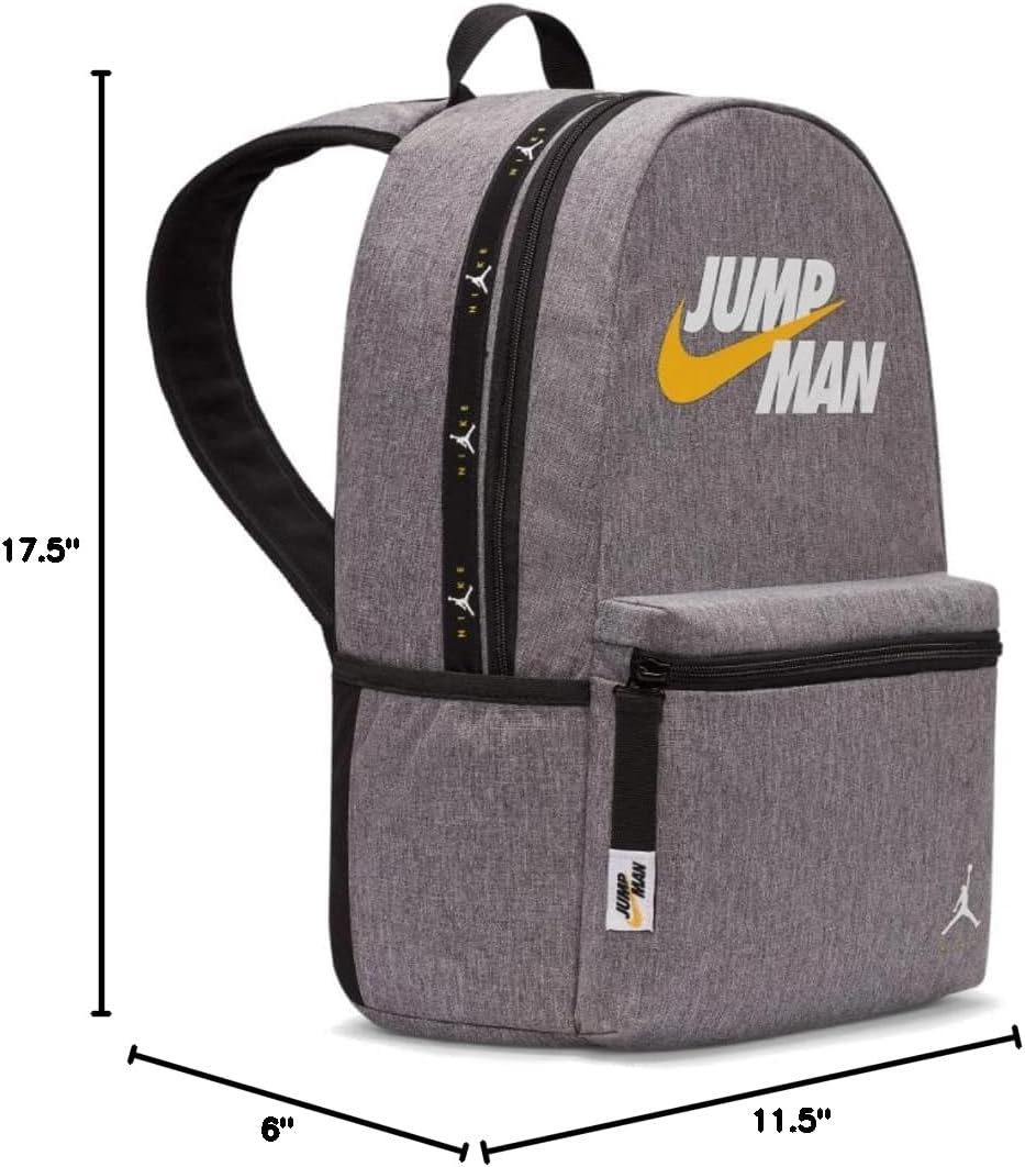 Nike Air Jordan Jumpman Backpack (One Size, Carbon Heather) (Carbon Heather/White/Gold, One Size)