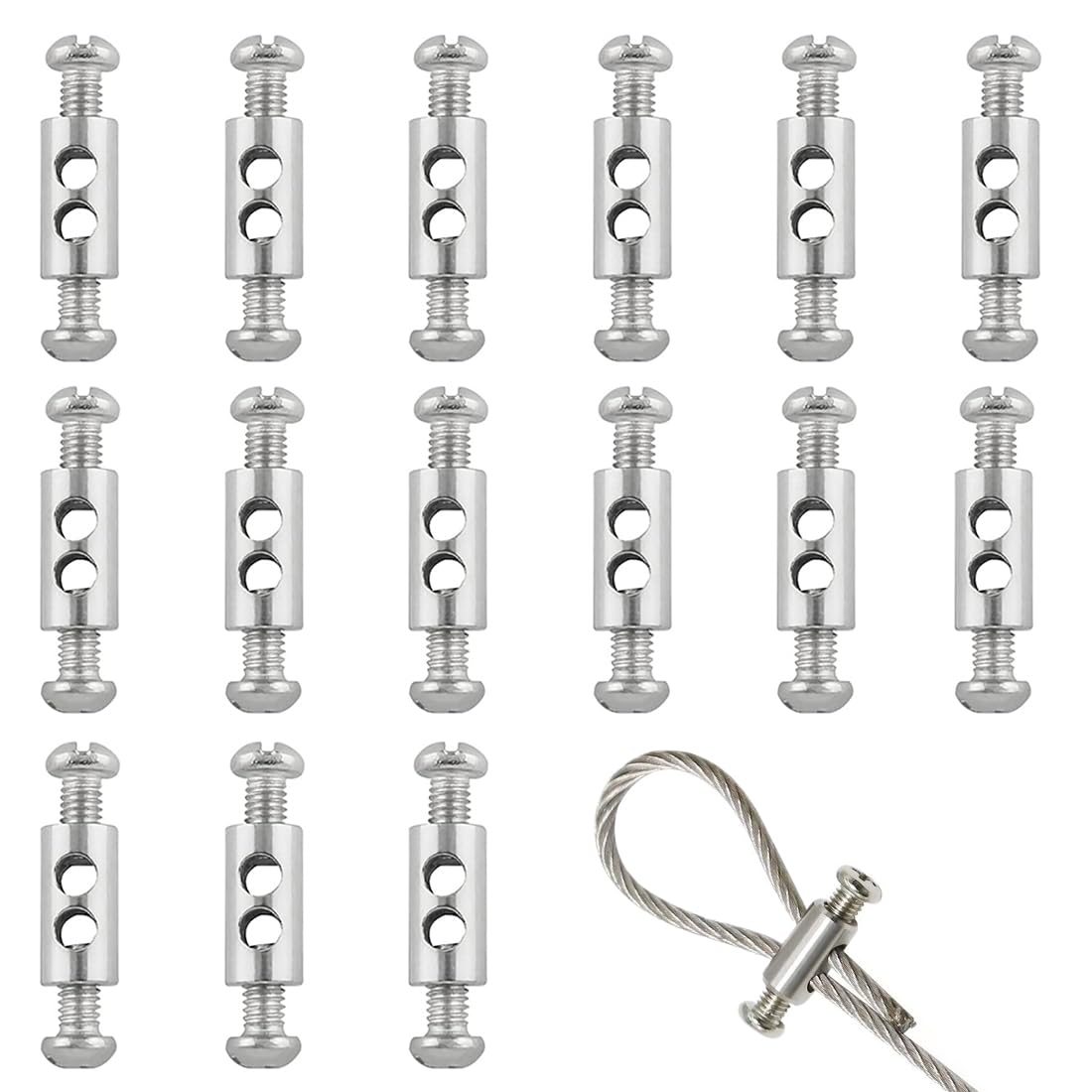 15 Pièces Serre Cable Inox