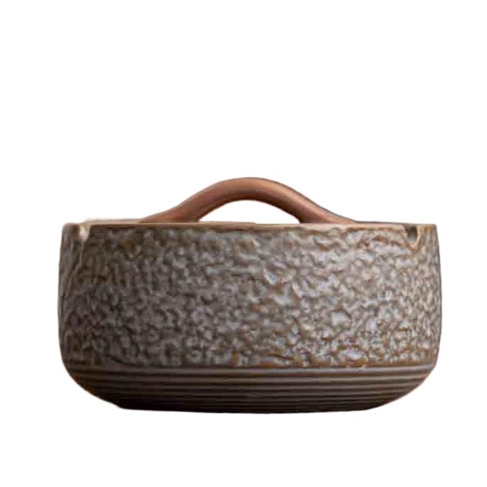 Zhaoj24-05 Cigar Ashtrays Ceramic Ashtray Lightweight With Lid Three Color Office Coffee Table Decoration Accessories(Bruin)