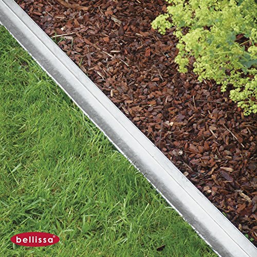 Bellissa Set of 20 Lawn Edging comfort Zinc Plated 118 x 9 CM Flowerbed Border for Edge of Lawn Flower Bed Edging Gartenwelt Riegelsberger