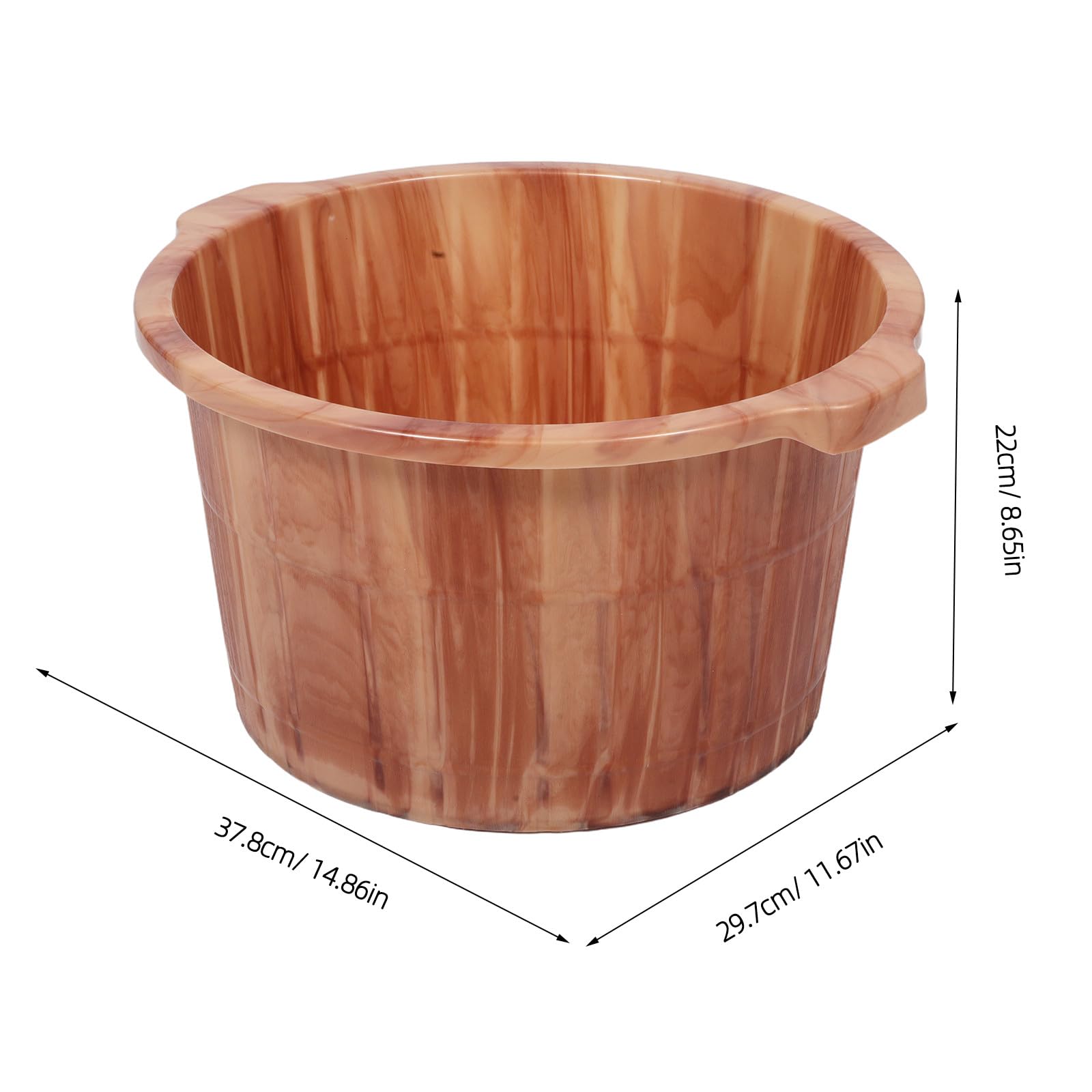 Gatuida Fußbadewanne Holzoptik 22cm Hoch Multifunktionaler Fußbadeeimer mit Massagepunkten für Spa Fußpflege zu Hause und Büro