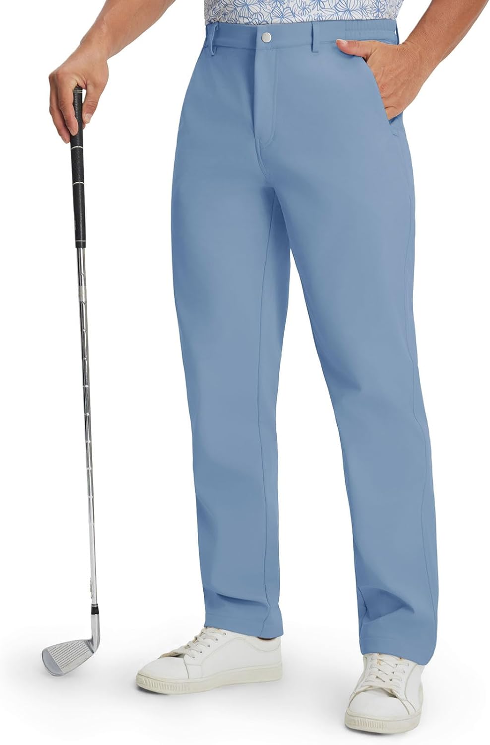 M MAELREG Men's Fleece Lined Pants 30"/32"/34" Winter Warm Golf Work Mens Dress Pants Water Resistant for Casual with Pockets