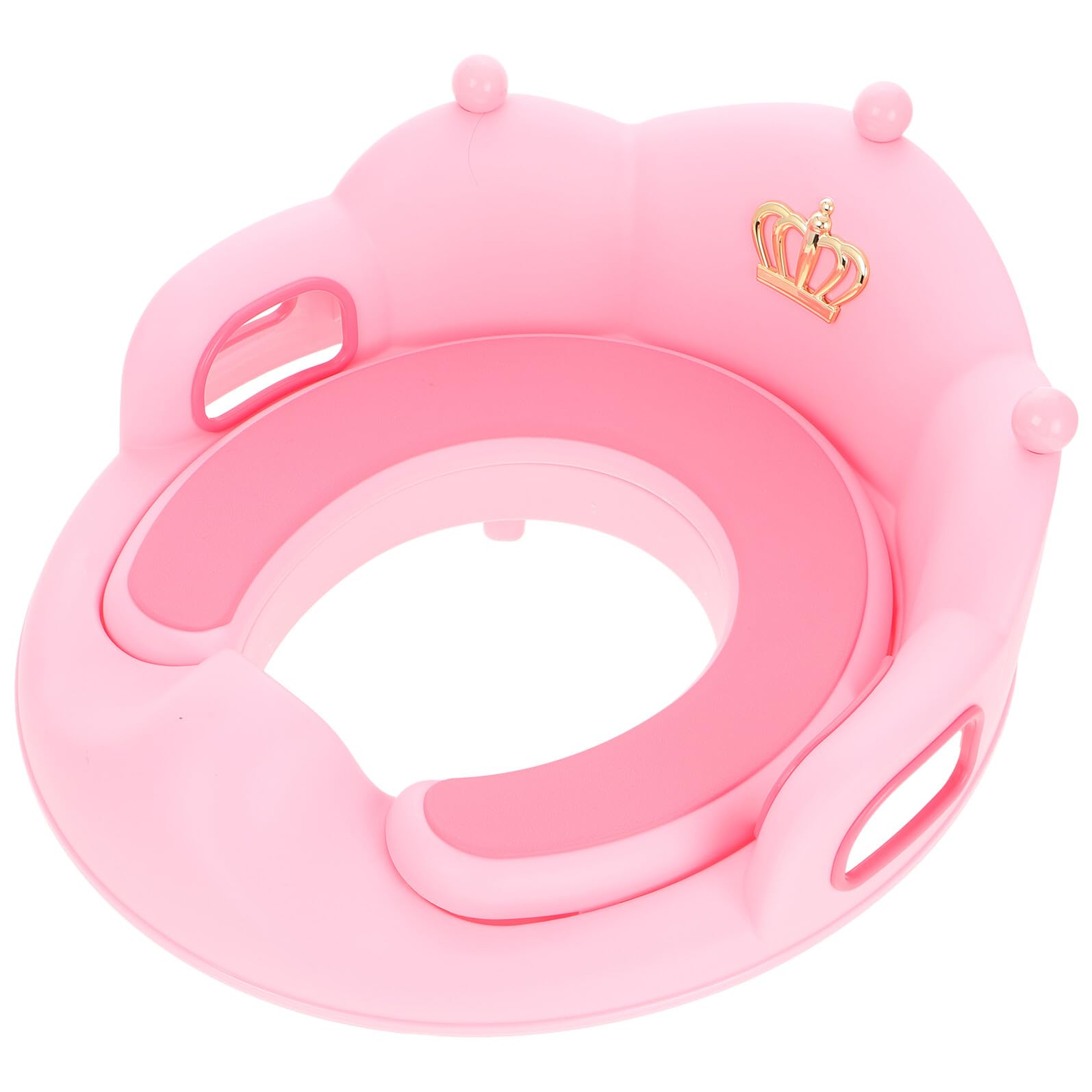 Riduttore Wc per Unisex con Cuscino Morbido Rimovibile Maniglie Resistenti e Schienale Sedile Antiscivolo per Addestramento Vasino Rosa