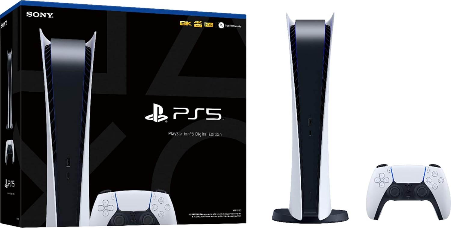 Product image of Sony Playstation 5 Digital Edition PS5 Console. (Disc `Free) (Renewed)