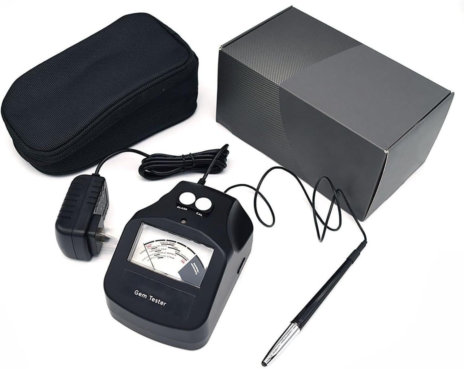 Precious Metal Verifier, Electronic Diamond Tester Pen with Retractable Thermoelectric Probe & Clear, Easy-to-Read Dial, Capable of Testing 16 Types of Gemstones for Jewelry Verification