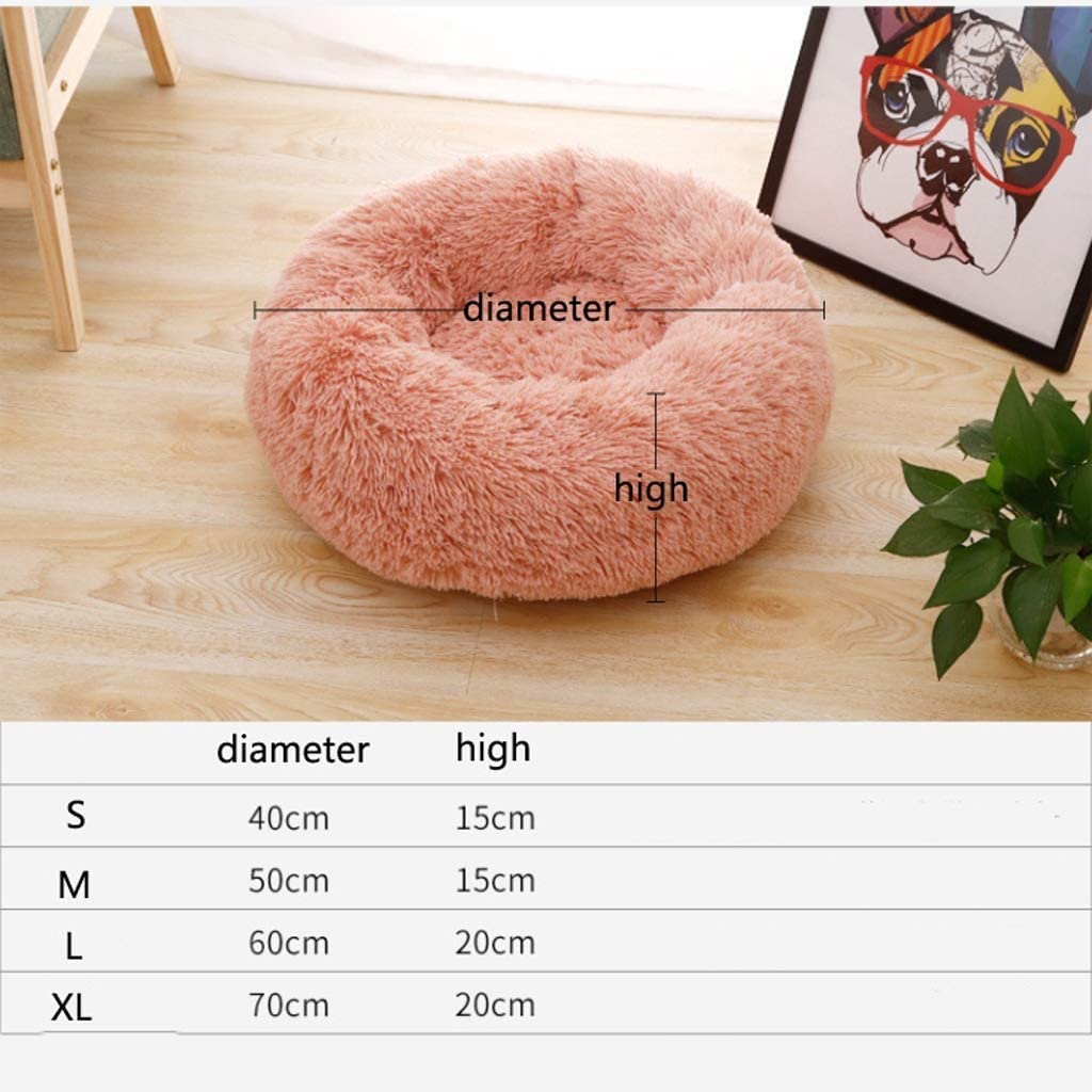Katzensofa Lange Plüsch Super Weiche Haustier Bett Zwinger Hund Runde Katze Winter Warme Nest Welpen Kissen Matte Tragbare Liefert Für Hundekissen(Dark Gray,7 3/8)