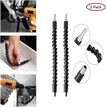 Superbit,2Set Super Bit,Flexible Drill Bit Extension,Superbit Screwdriver Flexible (2set black)