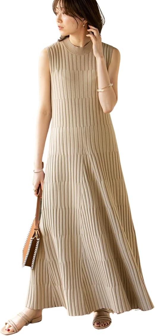 Amazon Co Jp ノーブル 針抜きシャドーボーダースリーブレスニットワンピース 38 ベージュ 服 ファッション小物 Amazon Co Jp ノーブル 針抜きシャドーボーダースリーブレスニットワンピース 38 ベージュ 服 ファッション小物