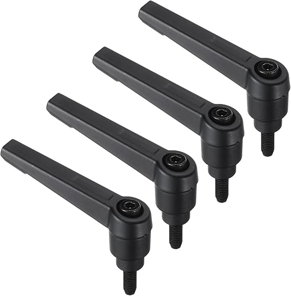 Sourcing Map 4pcs Clamping Lever Handles, M10 X 50mm 304 Stainless Steel Threaded Male Stud, Adjustable Handles Locking Quick Release Ratchet Push - View #7