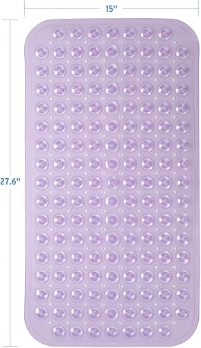Miniatura 5 de AmazerBath - Alfombrilla para bañera (tamaño mediano, 27.6 x 15 pulgadas, antideslizantes, con ventosas y orificios de drenaje, alfombrillas de