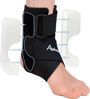Alpinmett Ankle Brace for Men & Women: Compression Support with Dual Stabilizers, Adjustable X-Strap & Open Heel for Sprains, Sports & Recovery