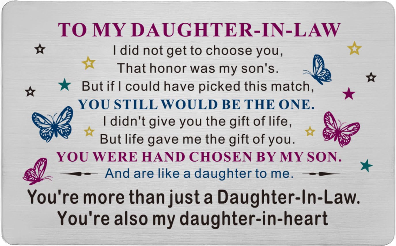 ToVii Daughter in Law Gifts Card - Bride Birthday Anniversary Wedding Gifts, Best Daughter in Law Christmas Card