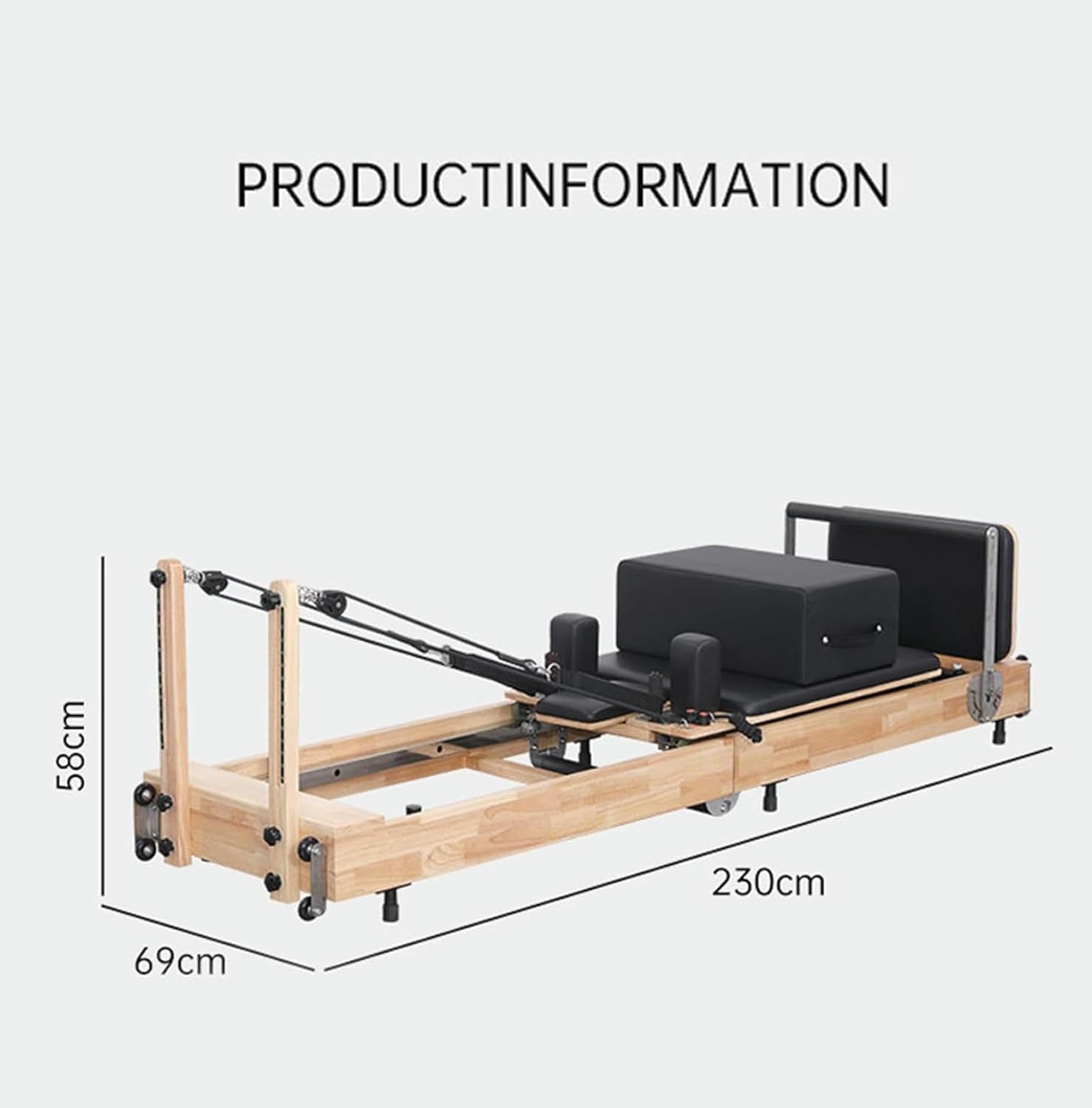 Wzglod Foldable Pilates Reformer Machine,Pilates Springboard, Exercise Equipment, Yoga Fitness Trainer Suitable for Home & Gym Yoga Training