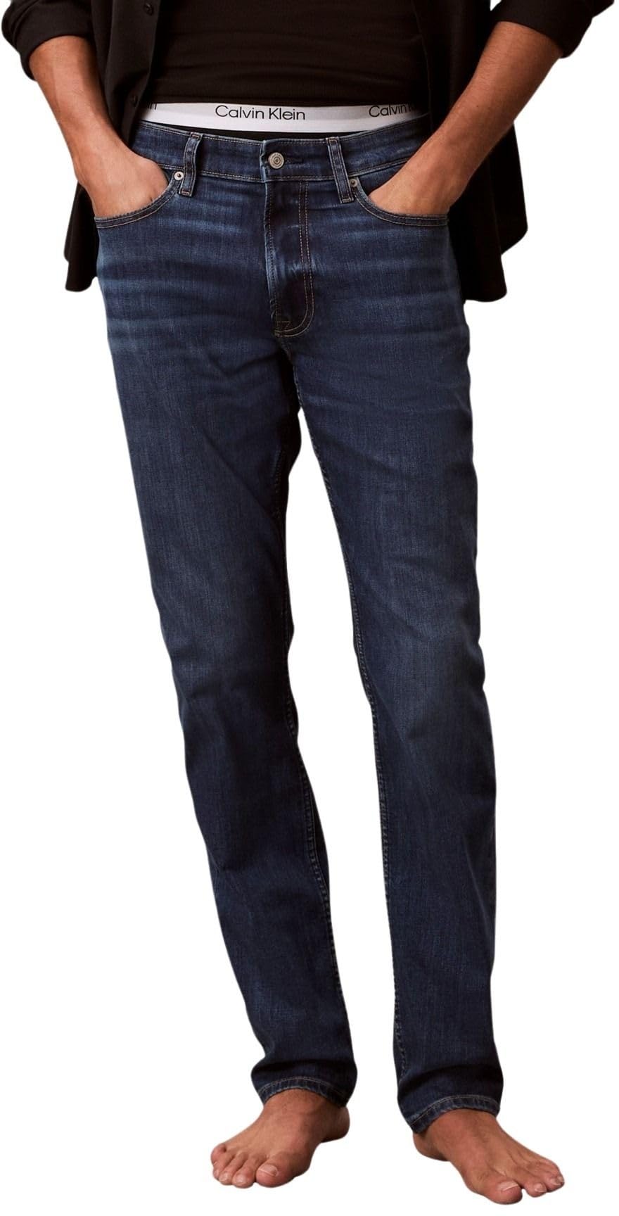 Calvin Klein Men's Slim Dark Irving Jean LV04RE777G Jeans, Blue (Dark Irving), 32W / 30L