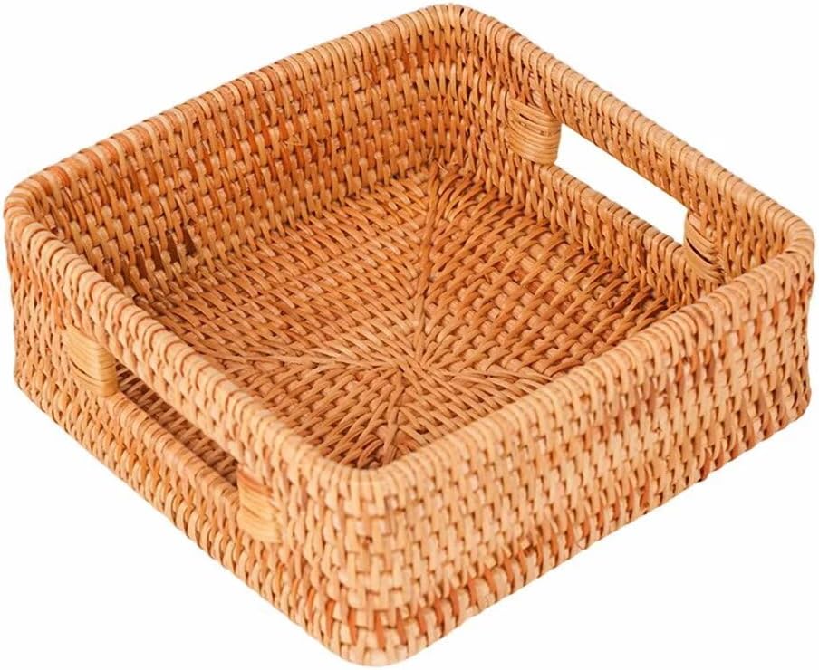 Wicker Woven Bread Basket Tabletop Food Serving Baskets Tray for Bakery Restaurant Kitchen Fruits Vegetables Snacks