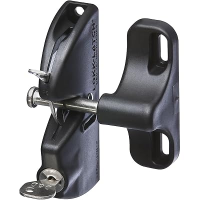 National Hardware LokkLatch N346-201 Keyed Gate Latch with Adjustable Design for Wood Metal Vinyl Gates, Black Weather-Resistant Polymer Construction, 4-9/16 in Gap Range, Pool Fence Hardware