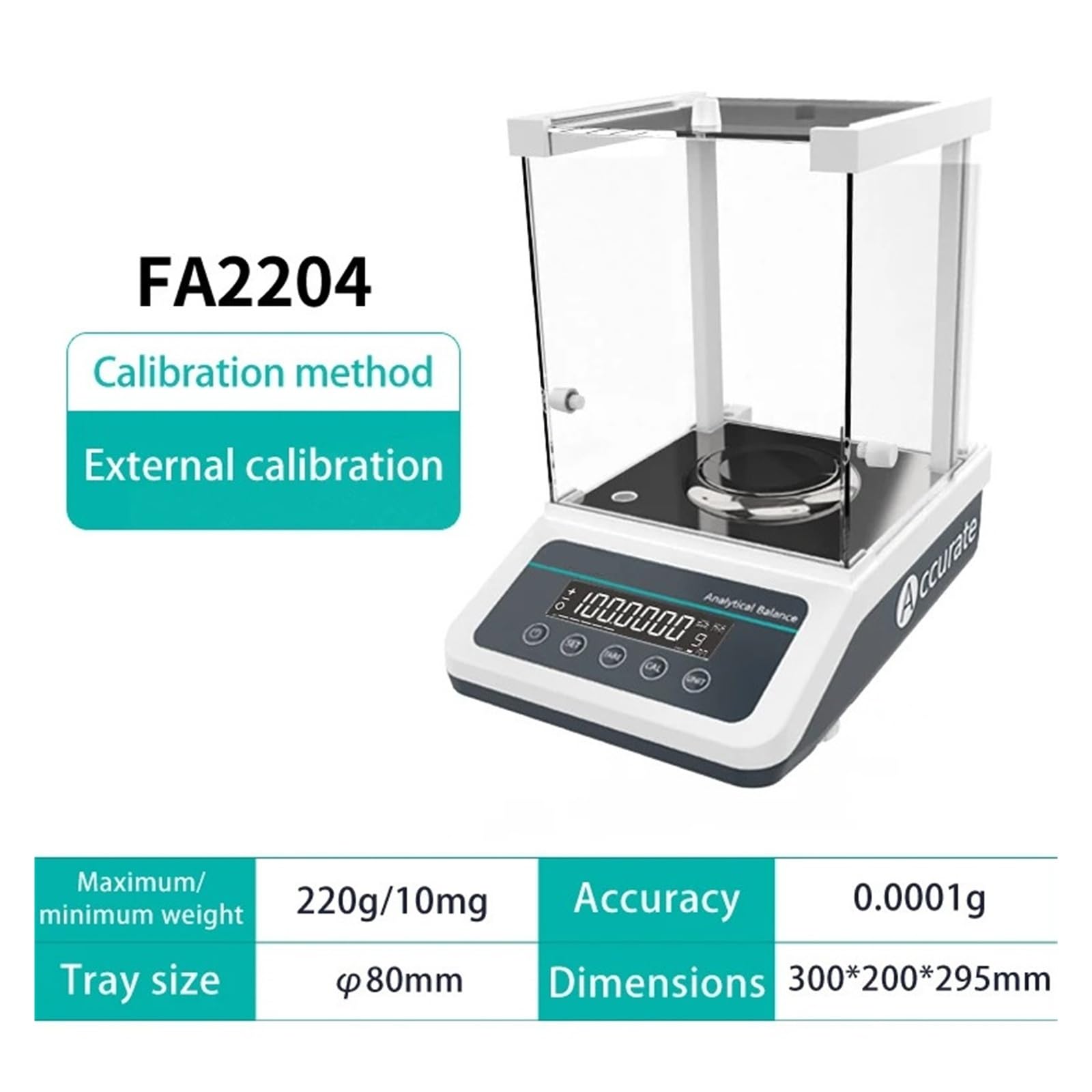Básculas de laboratorio Balanza analítica Microbalanza digital Escala de precisión 120 g/220 g Rango 0,0001 g Resolución Para múltiples objetos(FA2204(220g 0.1mg))