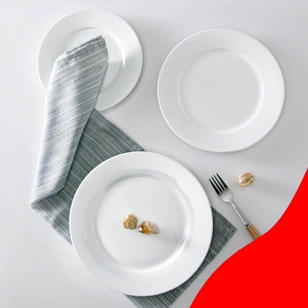 Talerze Ceramiczne Płaskie Talerze Restauracja Hotel Przekąski Talerz Owocowy Moda Biały Zachodni Płaskie Talerze Obiadowe (8 cali)