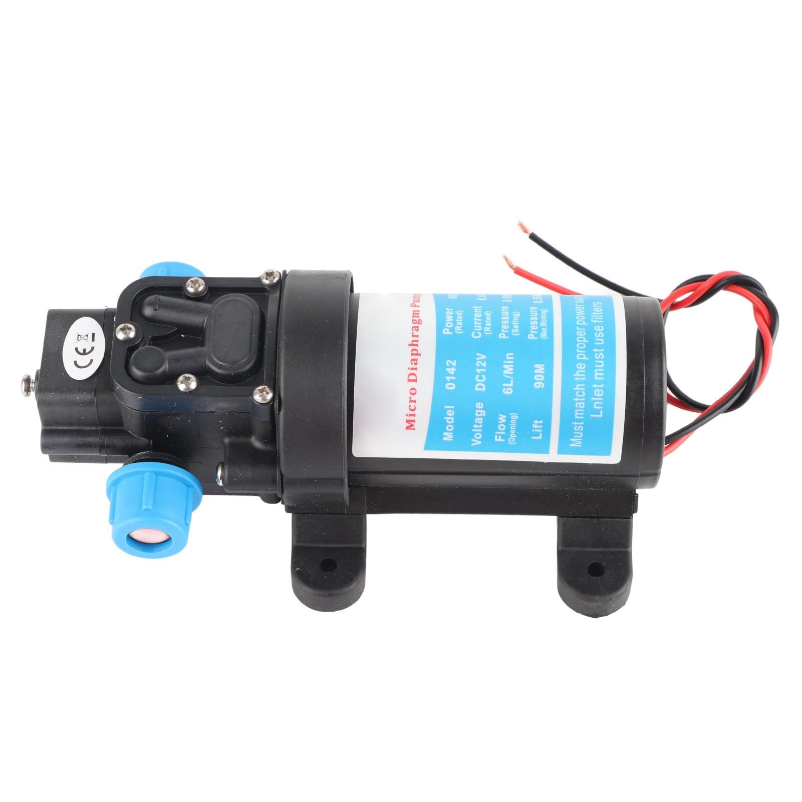 Bomba de microdiafragma eléctrica de alta presión DC bomba de refuerzo de autosucción 80W 6L/min para lavado de autos limpieza riego de flores pulverización de pesticidas (12V)