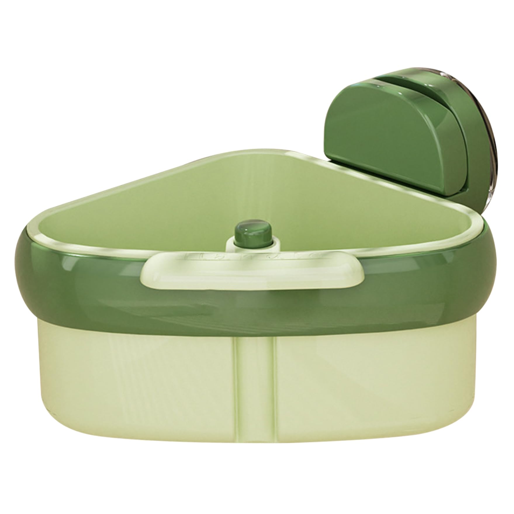 Faroby Corner Sink Strainer, Suction Cup Sink Caddy with Drain Holes, Triangle Kitchen Organizer for Sponge & Utensils, Green, Corner Strainer