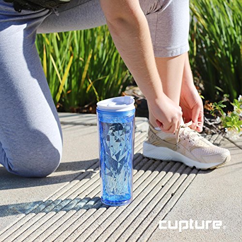 Cupture Crystal Click & Seal Shake Tumbler Cup For Hot Or Cold Drinks, 1 Count (Pack Of 1), Blue Sapphire #TOP4