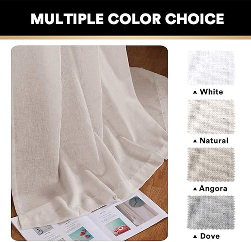 Miniatura 5 de Cortinas de lino natural para saladormitorio, reducen la luz, aseguran la privacidad, semi-transparentes, texturizadas, cortinas de lino, cortinas