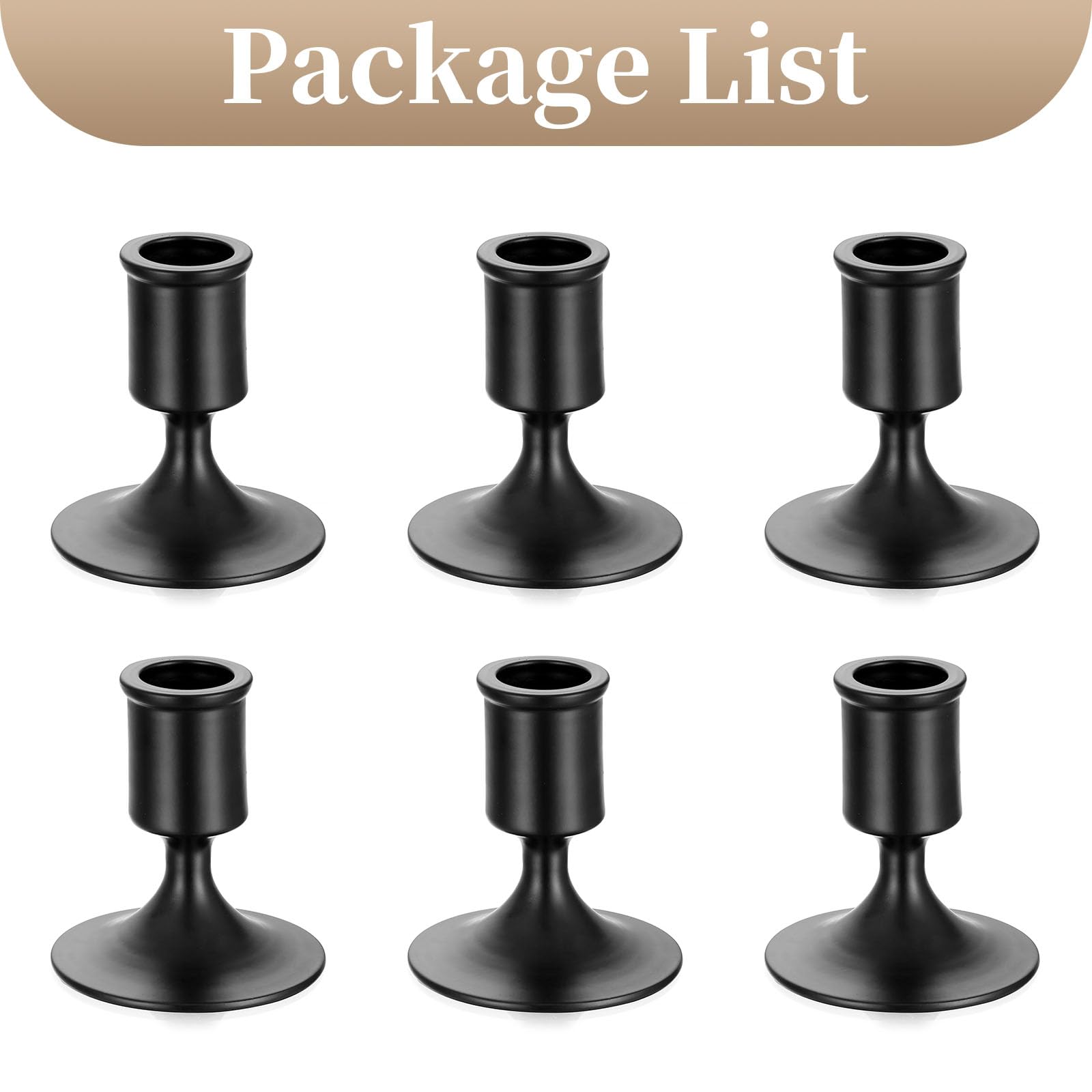 Sziqiqi Portacandele Candelabro Nero per Matrimonio - Portacandele in Metallo Candeliere Decorativo Candelabro per Centrotavola di Nozze Natalizio Tavola Caffè Decorazione, 6 Pezzi, Stile 1