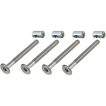 4 x HMH-Shop Bed Bolts M6 x 70 mm + Cross Nut M6 Bed Fitting Hexagonal Socket