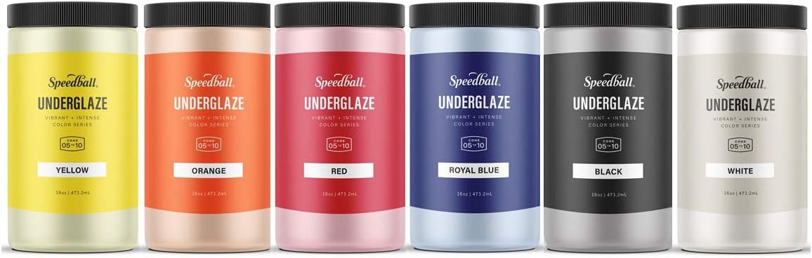 Speedball 001079 Underglaze School Pack, 6-Pack, 16 oz, Multicolor