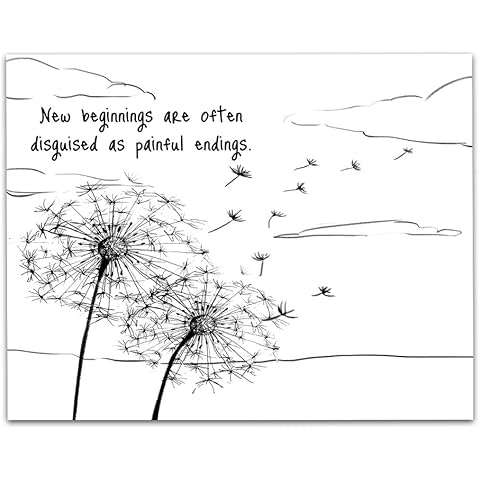 New Beginnings Inspirational Quotes Wall Art Decor , Minimalist Motivational Posters , Gym Motivational Wall Art , Office Zen Room Decor , Yoga Meditation Room , Zen Wall Art for Living Room (11x14)