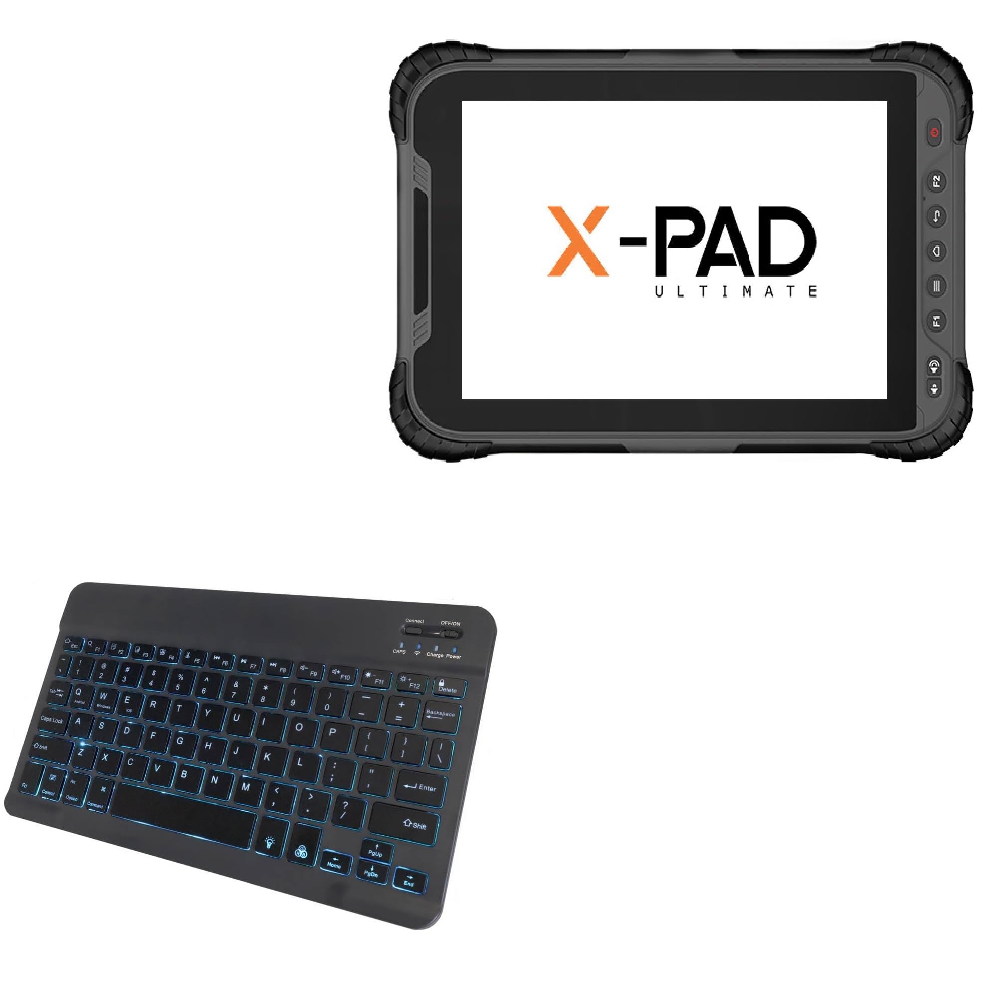 BoxWave Keyboard Compatible with Geomax Zenius800 (8 in) - SlimKeys Bluetooth Keyboard - with Backlight, Portable Slim LED 7 Colors - Jet Black