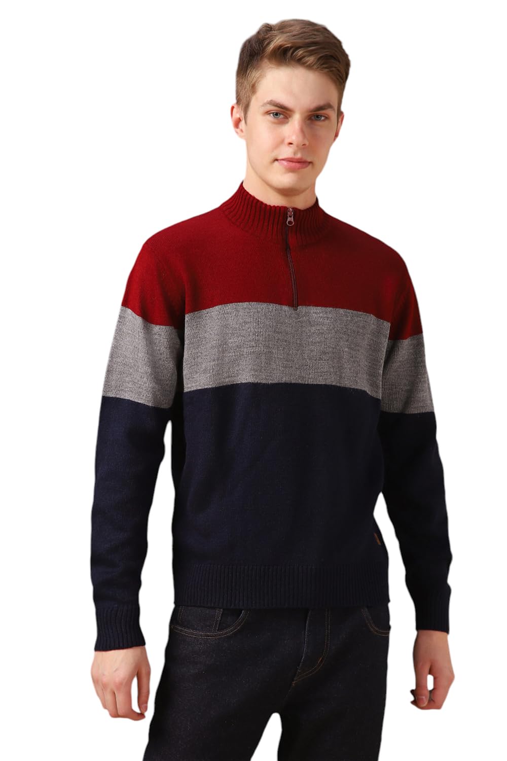 Dennis Lingo Men Multicolor Solid Cotton Slim Fit Full Sleeve Sweatshirt in multicolor