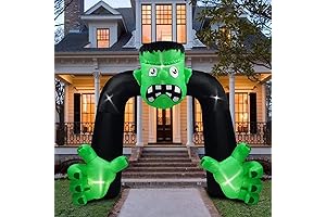 Amazingforless 10ft Halloween LED Inflatable Decoration w/Blower Spooky Blow Ups Frankenstein Arch