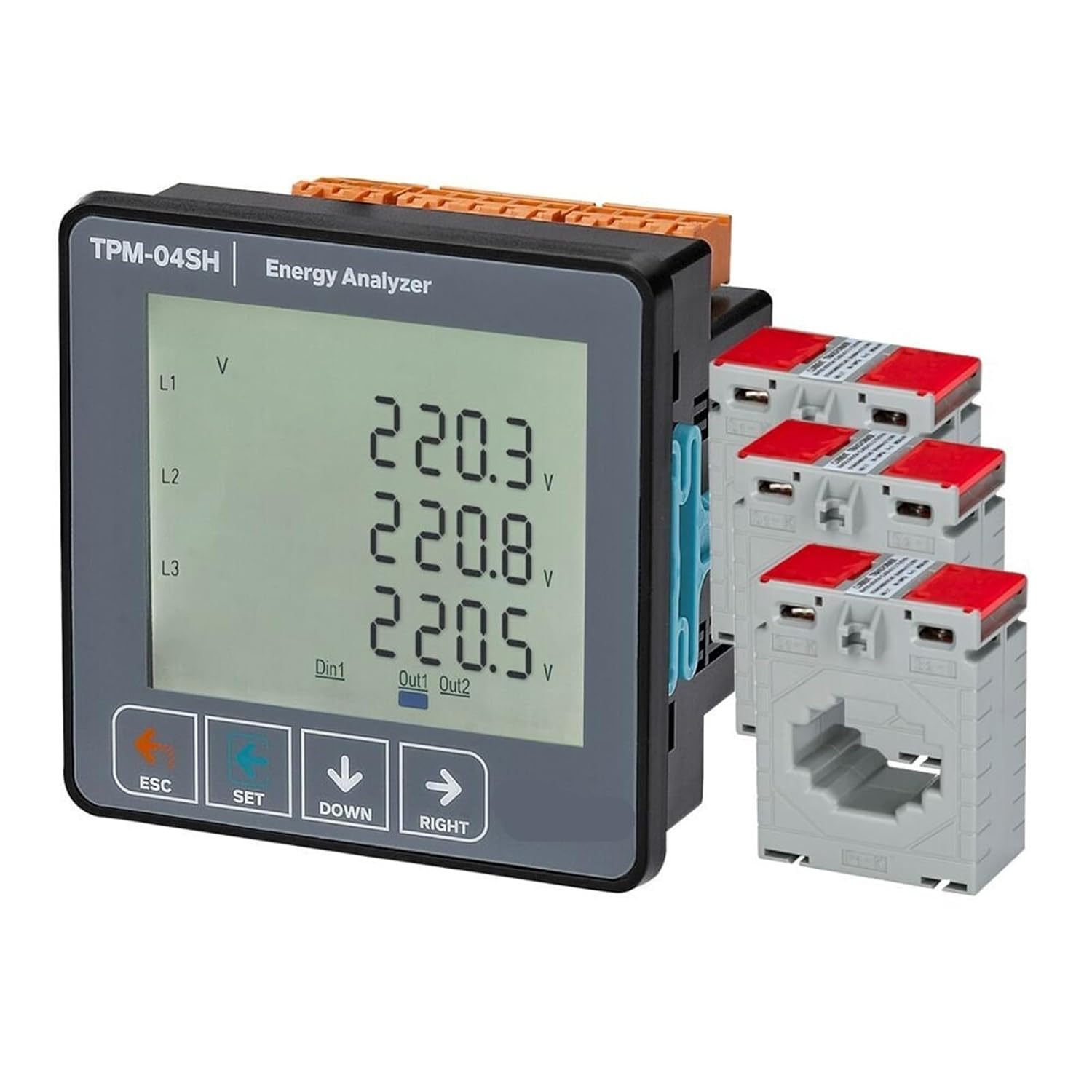 TPM-04SH Energy Analyzer Multimeter 3P&4W 50/100/200/300/400/600/800/1000A 1Pcs(3CT 800A)