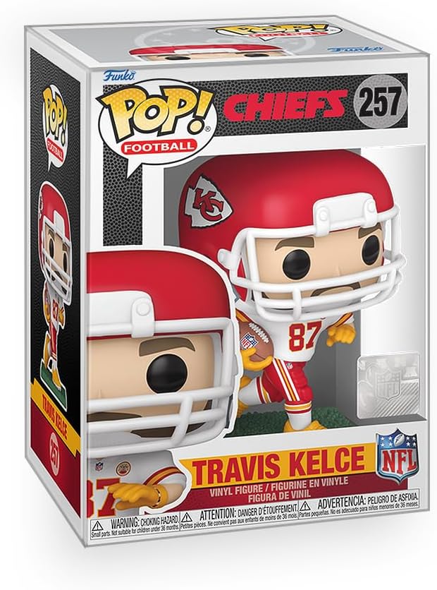 Epic CollectiblesPop Football: KC Chiefs - Travis Kelce Vinyl Figure Bundle with Compatible Funko Box Protector