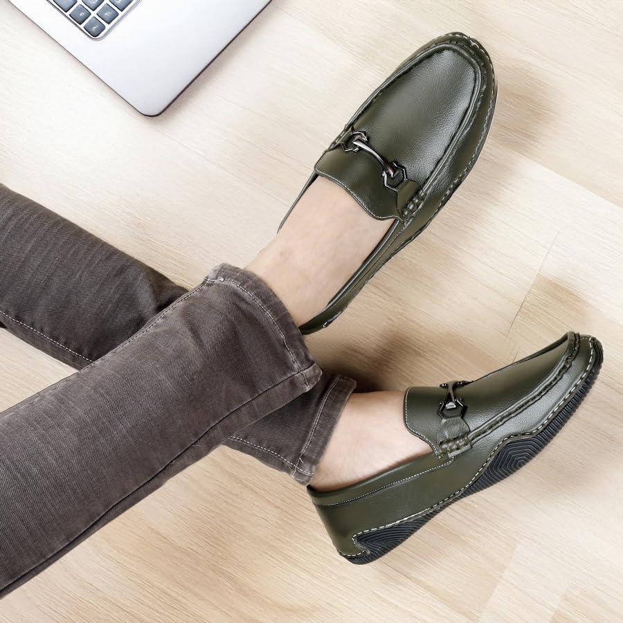 Image of WUGATTI Men's Suede Office Wear, Trendy & Lightweight Slip-On Loafers
