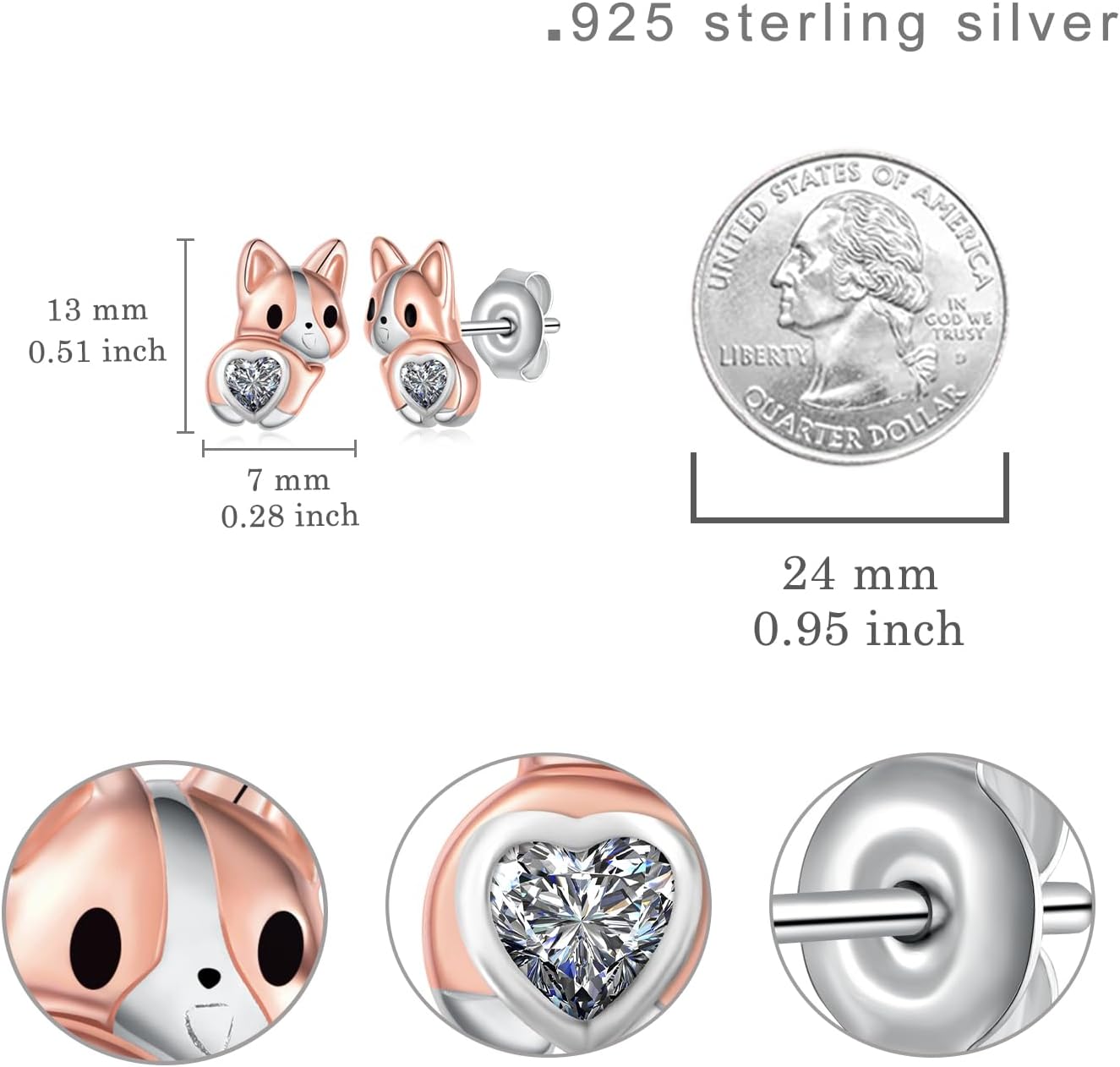 Corgi Earrings for Women 925 Sterling Silver Corgi Gifts for Corgi Lovers Cute Animal Puppy Dog Birthstone Jewelry for Women - Image 4