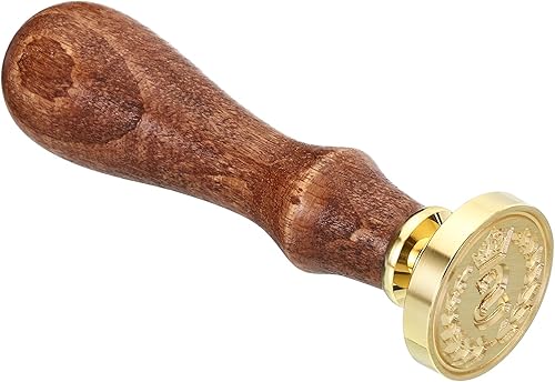 Miniatura 4 de PATIKIL Sello de cera del alfabeto S, sello de cera de sellado de letra inicial, clásico retro, cabeza de latón extraíble, mango de madera para