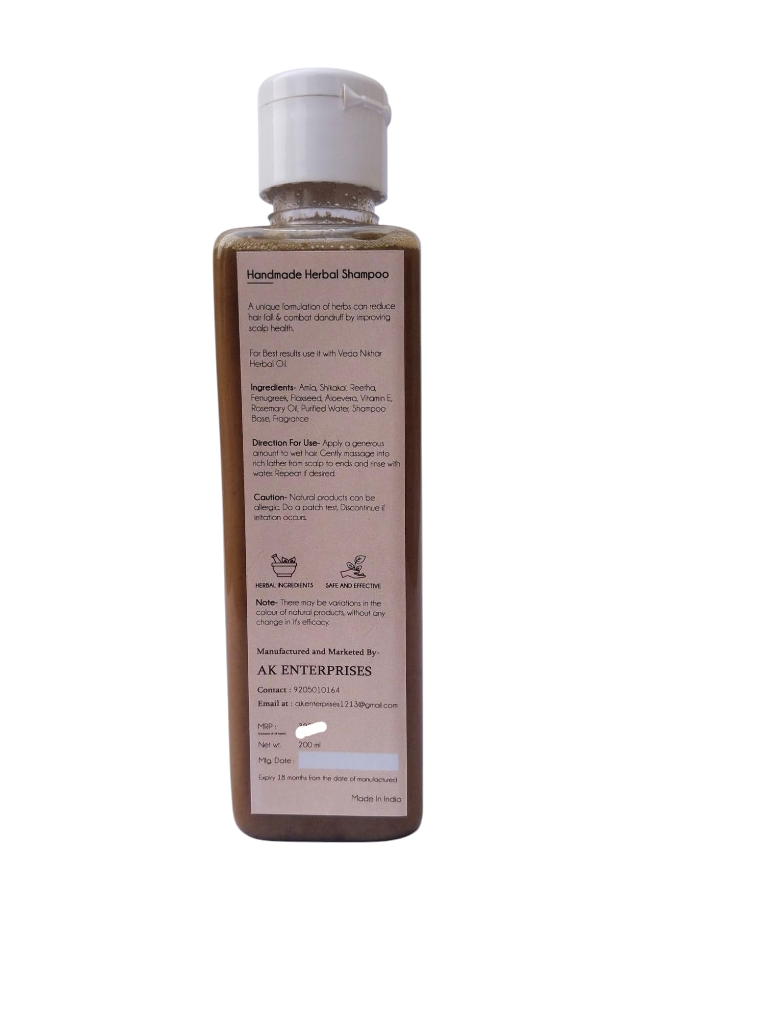 Veda Nikhar - Herbal Shampoo With Conditioner - Reduce HairFall - Combat Dandruff - Improve Scalp Health -200 ml-Enriched with Arnica -Shikakai-All Hair Types 4