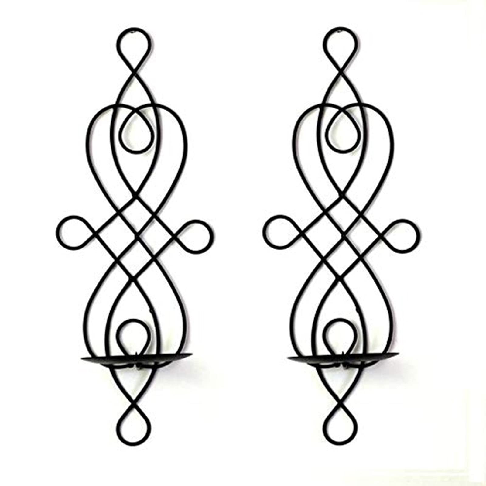 Sbjklyrn One Color Candleholder, 2 Pcs/Set Wall Candle Sconces Pillar Candle Holder, Hanging Wall Candleholders, Wedding/Party/Dinning Room