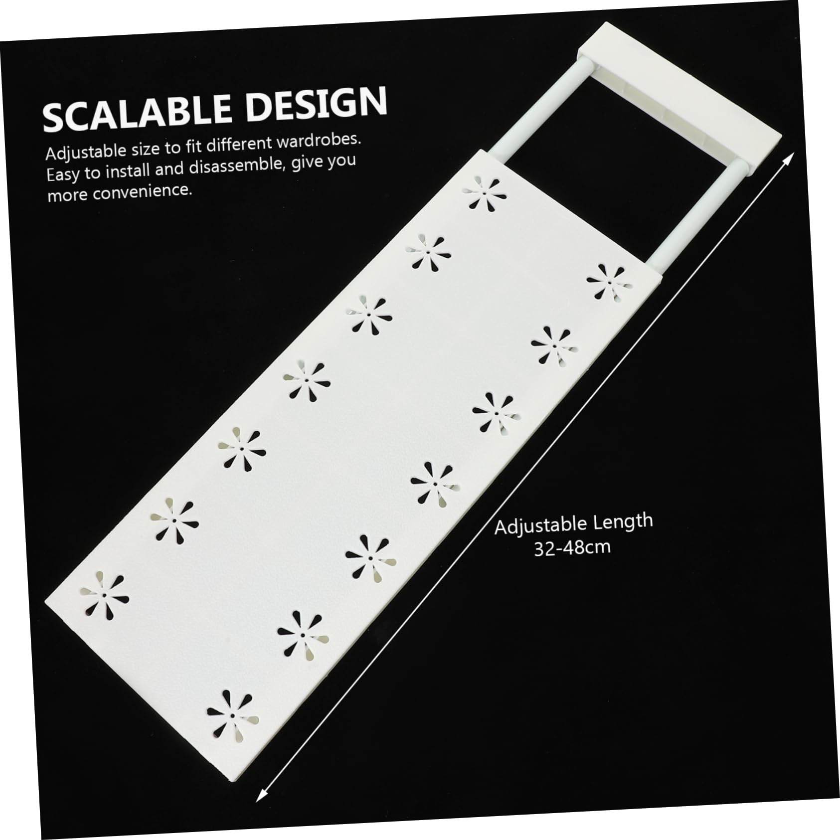 DECHOUS Adjustable Closet Shelves Expandable Storage Rack Closet Tension Shelf Organizer Plastic