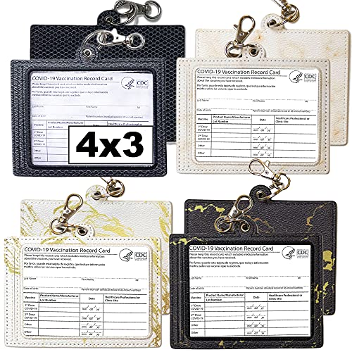 Vaccine Card Protector 4x3 - 4 PACK Vaccine Card Case, Vaccination Record Card Holder, Vaccine Card Holder, Vaccination Card Holder, Immunization Card Protector, Vaccine Card Wallet