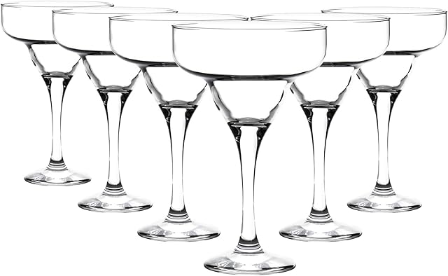6X 300ml (10.4oz) Margarita Cocktail Glasses - Mocktail and Frozen Cocktails Party Drinking Glass Set Dishwasher Safe - by Rink Drink