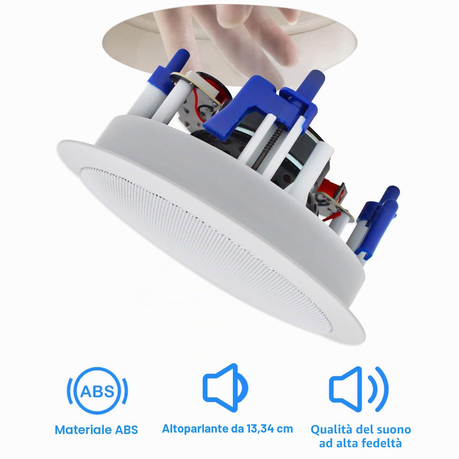 Herdio Altoparlante da soffitto 5,25 pollici 8 Ohm 300 watt suono da incasso