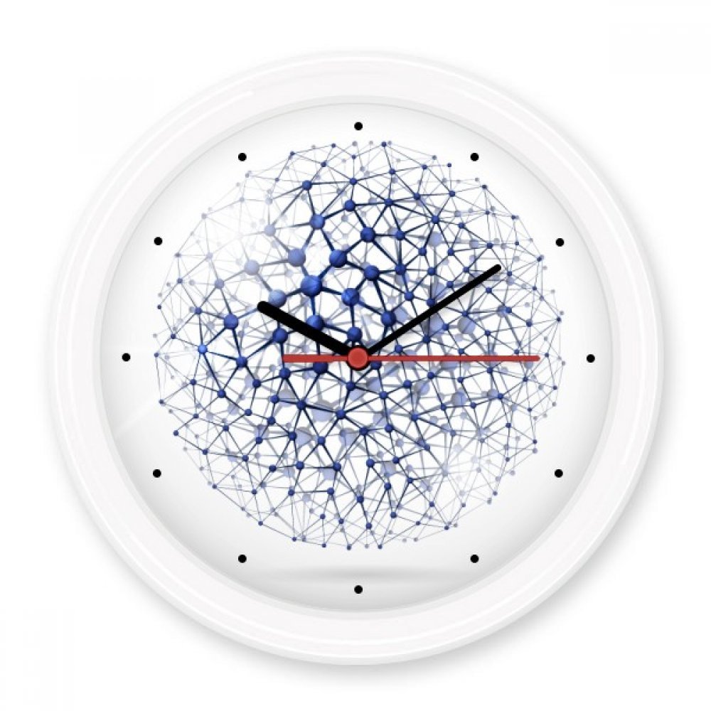 Horloge physique atomique ronde en plastique durable - Déco murale chambre